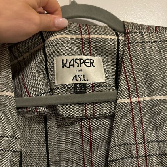 Kasper Vintage Plaid Jacket Size 6/7 - Picture 2 of 3